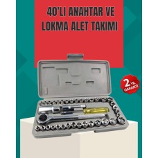 40 Parça Çok Amaçlı Lokma Anahtar Seti - Paslanmaz Çelik, Korozyona Dayanıklı