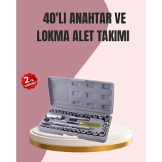 40 Parça CrV Çelik Lokma Anahtar Seti - Taşıma Çantalı, Profesyonel ve Ev Kullanımı İçin
