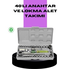 40 Parça Ayna Yüzey Cırcırlı Lokma Anahtar Seti - Karbon Çelik Profesyonel Tamir Takımı