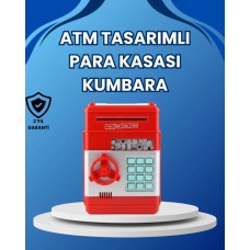 Kirmizi Atm Tasarimli Sifreli Para Kasasi Kumbara