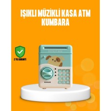 Elektronik Şifreli Atm Kasa Görünümlü Su Yeşili Kumbara