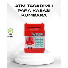 Güvenlikli Kırmızı Şifreli Kumbara ATM Kasa