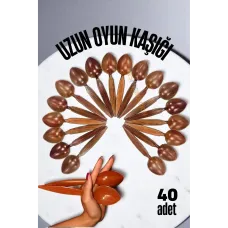 Uzun Saplı Kına Oyun Kaşığı - Zeybek Halk Oyunları İçin 40 Adet