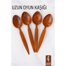 Uzun Saplı Zeybek Oyun Kaşığı 4'lü Set - Kına ve Halk Oyunları İçin