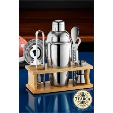 Hsnet Bambu Standlı 7 Parça 550 Ml Kokteyl Shaker Seti ✨