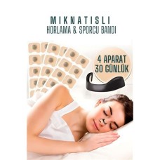 Hsnet Manyetik Burun Bandı - 30 Günlük Performans Seti - Horlama Önleyici, Sporcu Nefes Bandı, 4 Boyut