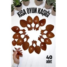 Zeybek Oyun Kaşığı Seti - 40 Adet Kısa Saplı Kına Kaşığı