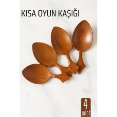 Kına ve Zeybek Gösterileri İçin 4'lü Kısa Saplı Oyun Kaşığı Seti
