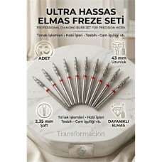 Elmas Freze Ucu 10'Lu Set - Kuru Manikür Tırnak Hobi Gravür