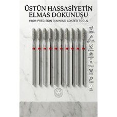 10'Lu Profesyonel Elmas Freze Ucu Seti - Protez Tırnak, Kalıcı Oje, Manikür ve Hobi Tesbih İçin 882/031R