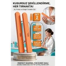 2'li Profesyonel Tırnak Törpüsü Seti - 100/180 Grit, Protez ve Kalıcı Oje İçin