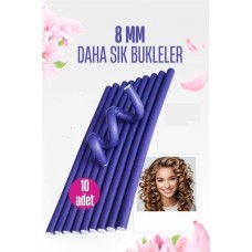 8 mm Isısız Saç Bigudisi - Hızlı Bukle Seti 10'lu