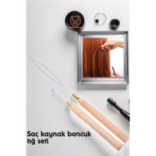 Keratin Saç Boncuk Seti ✨ Tığ ve Misina ile Profesyonel Saç Uzatma