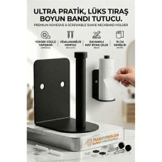 Siyah Metal Berber Boyun Kağıdı Tutucu Askısı (Yapışkanlı & Vidalı)