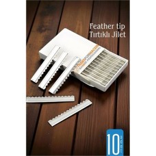 Hsnet Feather Tip Tırtıklı Profesyonel Ustura Jileti - 10'lu Paket