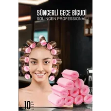 ✨ Solingen Professional 3 cm Süngerli Bigudi Seti - 10 Adet Gece Bukle Makarası