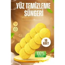 Organik Selüloz Makyaj Temizleme Süngeri - 10 Adet Doğal Paket