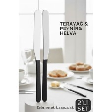 Ergonomik 2'Li Tereyağı ve Peynir Bıçağı Seti - Paslanmaz Çelik Kolay Kullanım