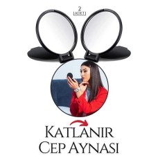 2'li Pratik Katlanabilir Makyaj Aynası Seti - Seyahat Için Ideal Cep Aynası