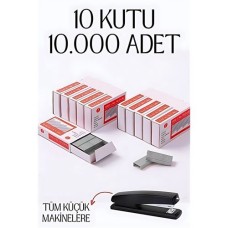 Premium 10.000 Adet Küçük Zımba Teli Seti - 10 Kutu Ofis Zımba Teli