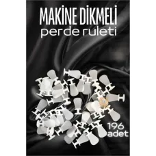 196 Parça Perde Düğmesi ve Rulet Seti - Siyah Beyaz Dikmeli Perde Mekanizması