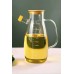 Doğal Bambu Kapaklı Cam Yağdanlık - 500 ml