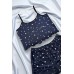 Lacivert Yıldız Desenli Rahat Pijama Takımı