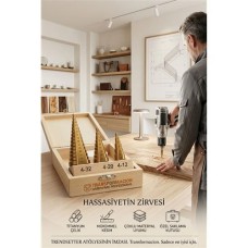 💰 Uzman Titanyum Kaplamalı HSS Kademeli Matkap Ucu Seti - 10 Parça Ahşap Kutu 📦