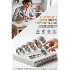 Mini Daire Testere Seti 6+1 Disk - Metal, Ahşap ve Plastik İçin Çoklu Kesim Çözümü