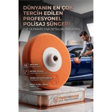 150mm Turuncu Orta Sert Polisaj Süngeri - Çizik Giderici Pasta Pedi