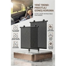 Pratik Vantuzlu Araba Güneşliği Seti (2'li) - 36x45 cm, Otomatik Katlanır