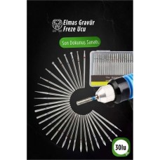 ✨ 30'lu Elmas Gravür Freze Ucu Seti | Dre Mel Uyumlu Metal, Cam, Ahşap İşleme