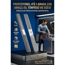 Profesyonel Ahşap ve Metal Elişi Törpü Seti 4'lü Ahşap Saplı Eğe ve Raspalar