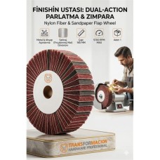 Kırmızı Kombi Mop Zımparalı Skoç Elyaf Mop - 5700 Rpm 165 Mm Metal ve Paslanmaz Parlatma Diski