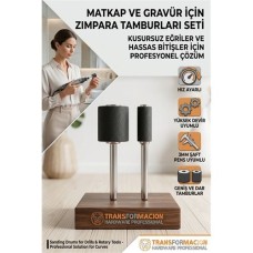 2'li Zımpara Tamburu Seti - 6.35mm ve 12.7mm Gravür Matkap Aparatı
