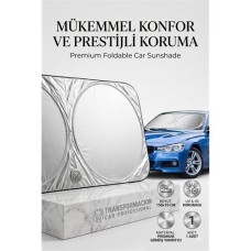 Pratik Metalize Oto Güneşlik 150x70 cm - Ön Cam Tam Koruma & Isı Yalıtımı