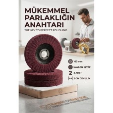 100mm Kırmızı Skoç Elyaf Mop Parlatma Diski - Metal ve Paslanmaz Çelik İçin