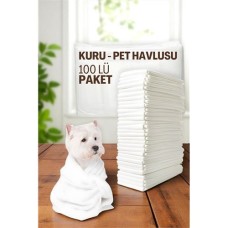 Hsnet Premium Pet Havlu 100'lü Paket - Kedi Köpek Banyo Havlusu, Tek Kullanımlık Kuru Havlu 40x80 cm