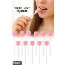 Ağız ve Diş Bakım Çubuğu - Hsnet Süngerli Swab 50 Adet
