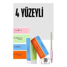 4 Yüzeyli Saç Törpüsü ve Parlatma Süngeri Seti