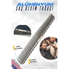Pro Alüminyum Saç Kesim Tarağı - Gri Şekillendirici Fırça