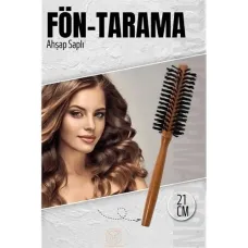 Ahşap Saplı Profesyonel Fön Fırçası – Hacimli & Pürüzsüz Saçlar İçin Tarama Fırçası