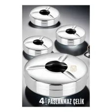 Şıklığıyla Göz Dolduran 4'lü Paslanmaz Çelik Küllük Seti