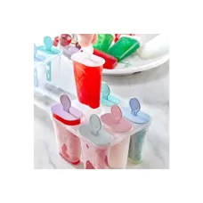 🍦 Meyveli Dondurma Kalıbı Seti: 6'lı Silikon Buzluk Kalıbı