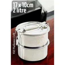 Pratik Paslanmaz Çelik Sefer Tası 17 cm 2 Litre - Dayanıklı Sızdırmaz Yemek Kabı