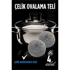 Çelik Bulaşık Temizleme Teli - 4'lü Set