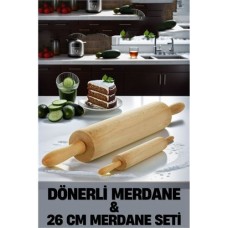 ✨ Kendinden Dönerli Merdane Seti 2'li - Pratik ve Konforlu Hamur Açma
