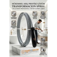 3 Metre Profesyonel Spiral Çelik Gider Açıcı - Tıkanıklık Çözücü Set