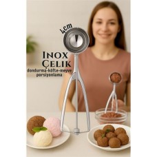Premium Inox Dondurma ve Porsiyon Kaşığı 4 cm | Karpuz, Köfte, Helva, Kurabiye Toplama