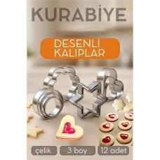 Profesyonel Şef Paslanmaz Çelik Kurabiye Kalıbı Seti 12'li